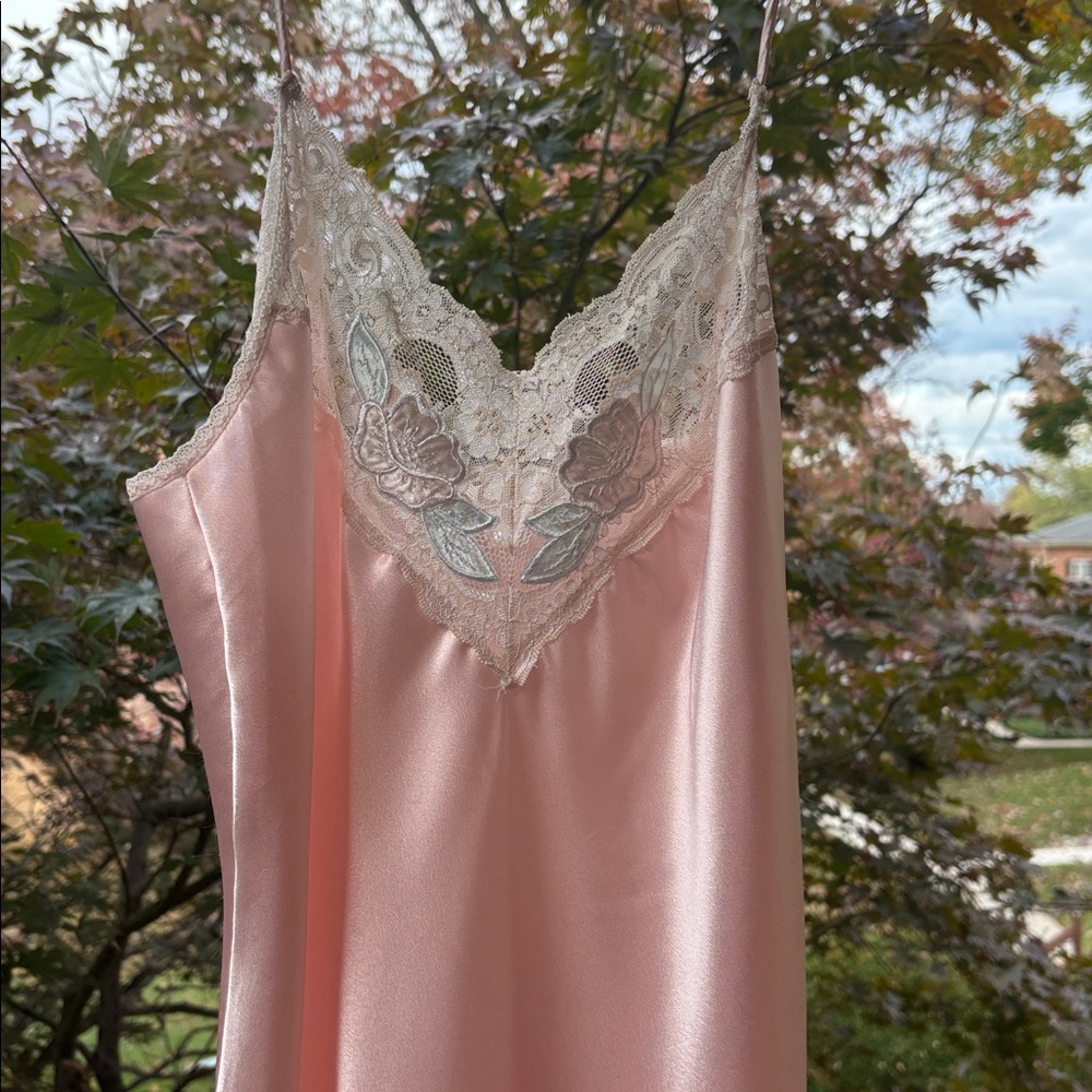 Vintage 90’s Cottagecore Ballet Pink Slip Dress Lace Mini Cute Loveshackfancy M - Picture 5 of 17